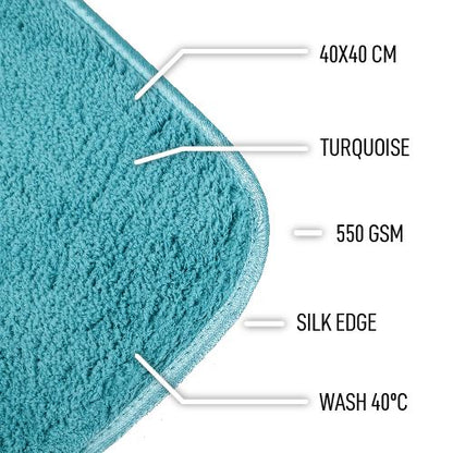 Ultra Soft Kuivauspyyhe 40 x 40 cm – Turkoosi